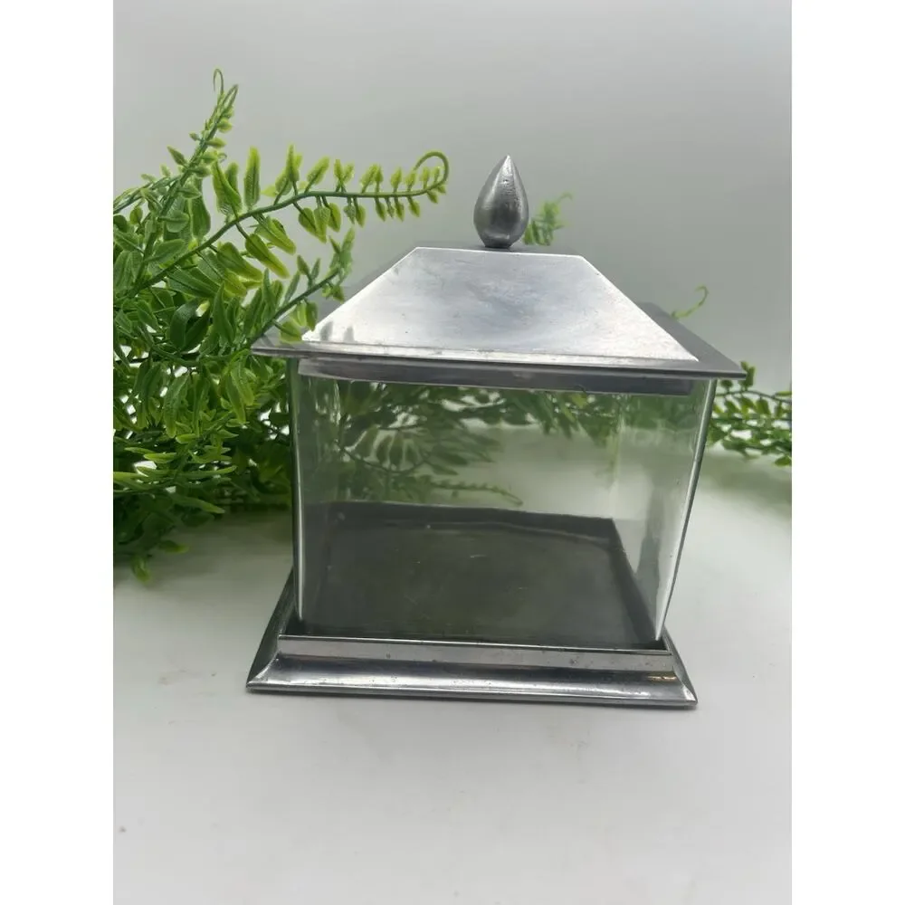pottery barn Glass Display Case Or Trinket Box.